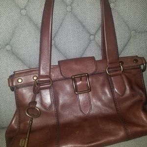 Fossil leather satchel